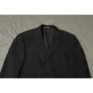 Pedro R. Nuñez Black Wool Blazer Men’s 46L Single Breasted Two Button